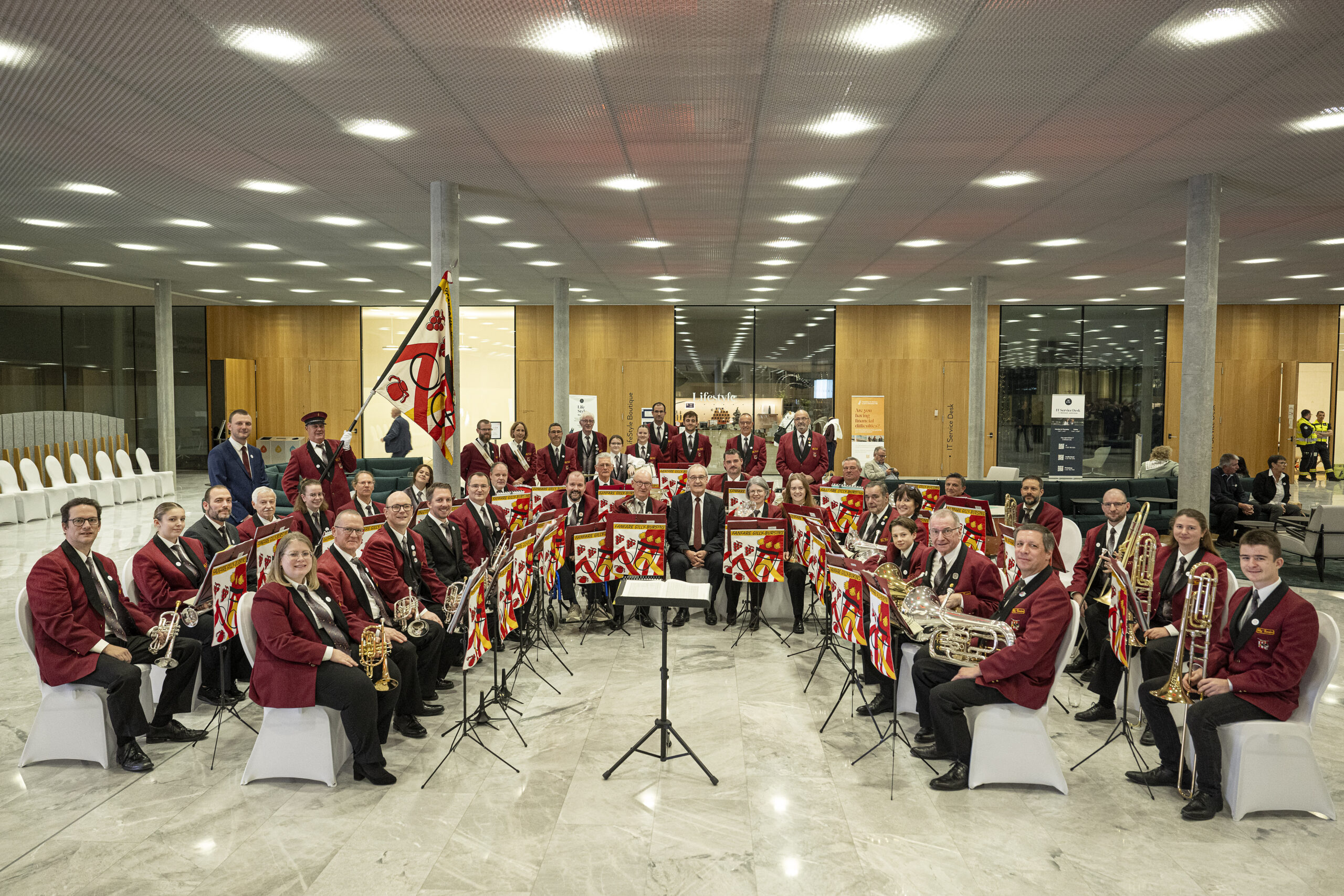 La Fanfare Gilly-Bursins lors d’une réception officielle
