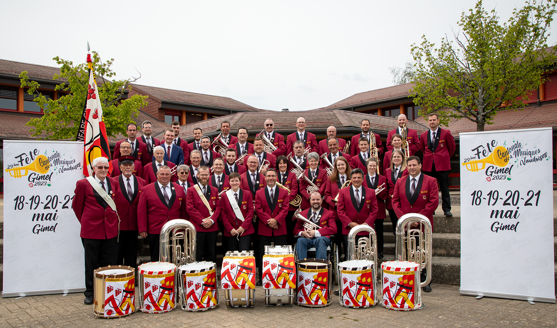 La Fanfare Gilly-Bursins réunie à Gimel